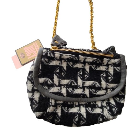 JUICY COUTURE NWT Black & White Woven Purse - Picture 2 of 7